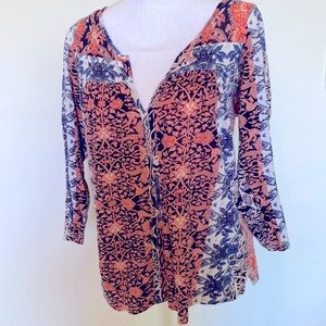 Lucky brand multi-pattern soft jersey top.